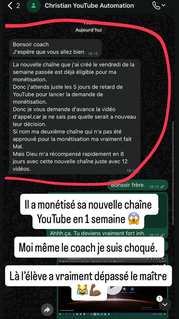 Monétisation en 1 semaine - Christian